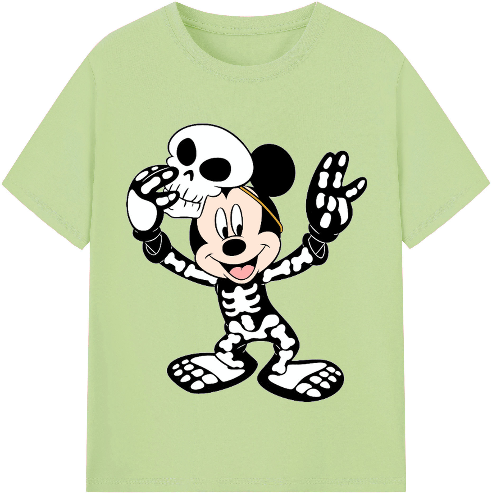 （画像用） ミッキーマウス Mickey Mouse 綿100％半袖Tシャツ（フロントプリント）